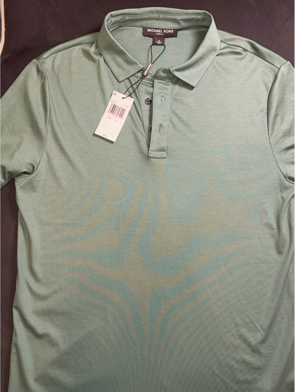 Michael Kors Men's Modern Fit Polo Shirt, Medium, Light Green Cotton